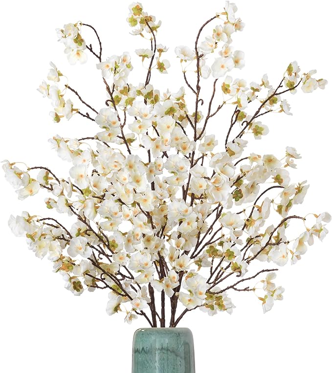 Ammyoo 4 Pcs Artificial Cherry Blossom Flower Branches, Bulk Silk Faux Flowers by Ammyoo