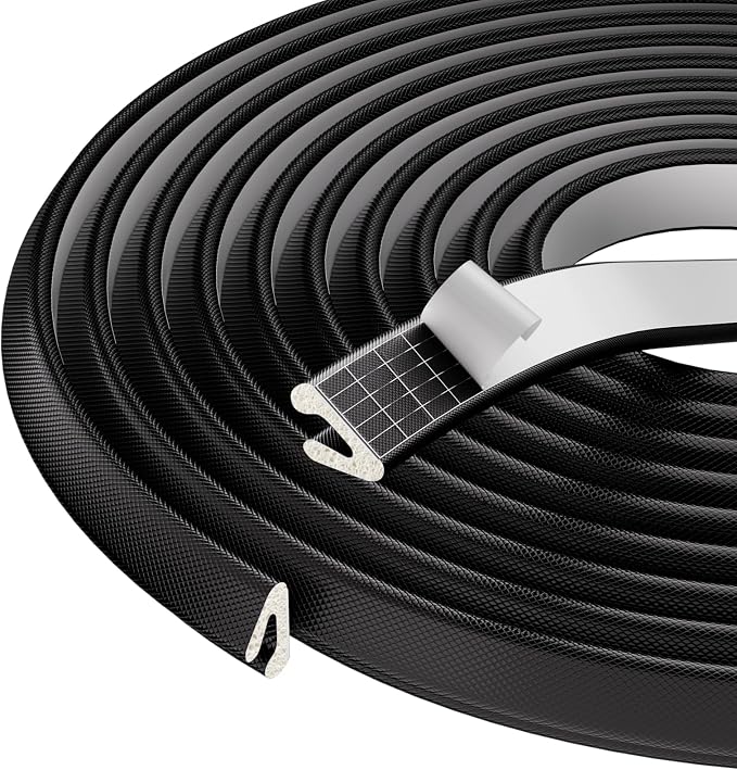 V Shape Thin Foam Weather Stripping Door Frame Seal Strip 19.7FT Black | Draft by KNEELISA