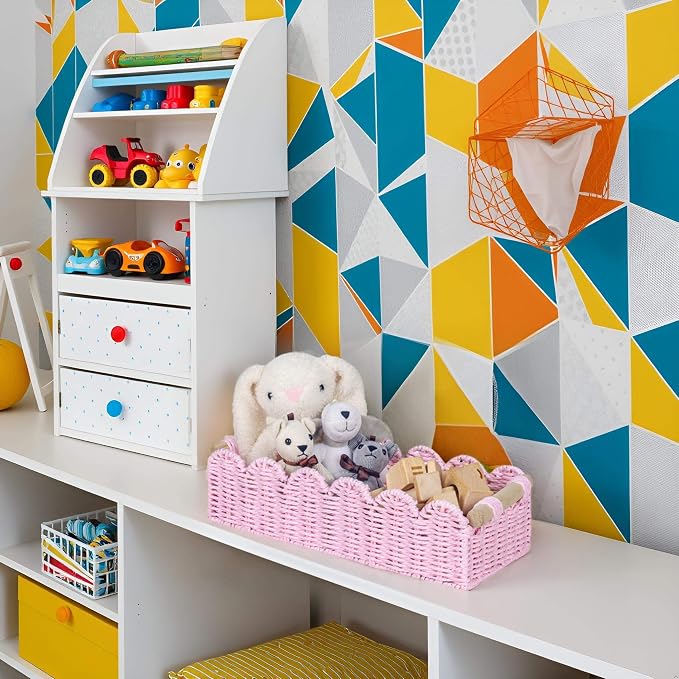 CubesLand Paper Rope Scalloped Edge Gift Basket Empty | Small Living Room - Image 4