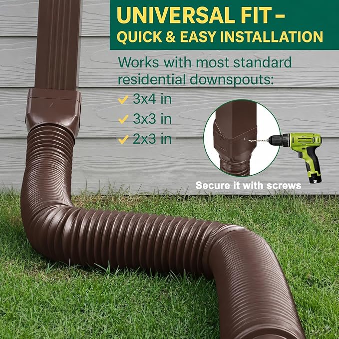 1 Pack Brown Rain Gutter Downspout Extensions, Gutter Extender - Image 6
