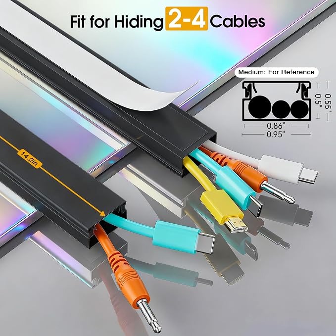 212.6in Cord Covers for 2-3 Wires on Wall, TV Cord Hider Wall, Easier Set-up - Image 2