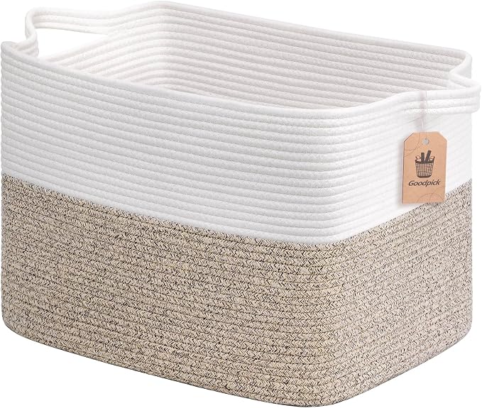 Goodpick 50L Large Woven Storage Basket, Light Brown | Decorative Gift Basket by Goodpick