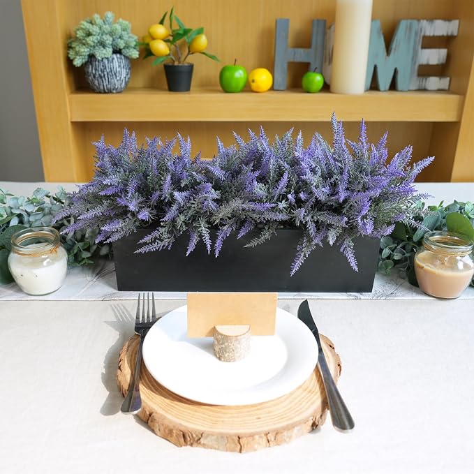 Winlyn 14" Artificial Lavender Arrangement Faux Lavender Flowers in Rustic - Image 9