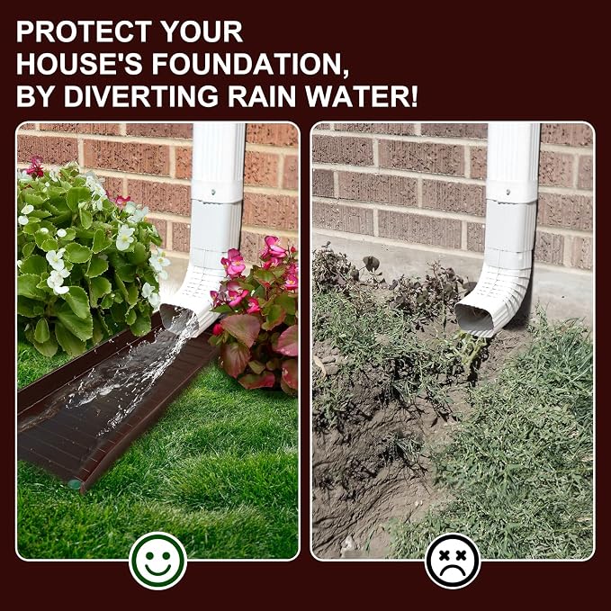 Creative.C 4 Pack Gutter Downspout Extensions, Rain Gutter Downspout Splash - Image 3