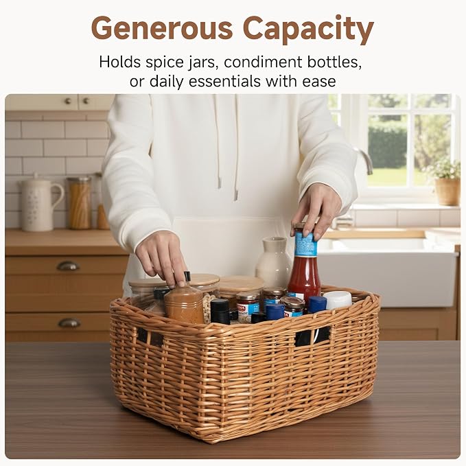 StorageWorks Pantry Baskets, Willow Storage Baskets - Image 4