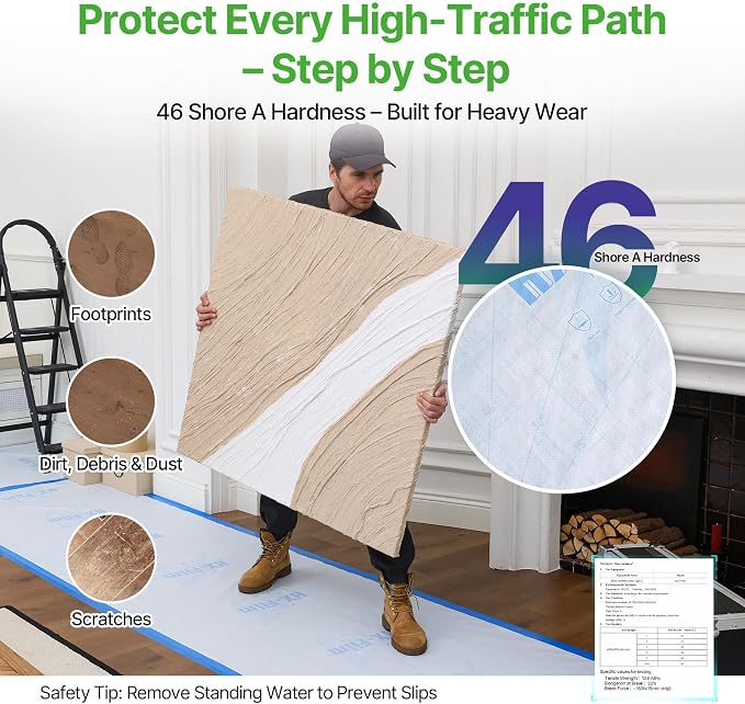 39" x200' Heavy-Duty Floor Protection | Construction Grade Carpet Protector | - Image 4