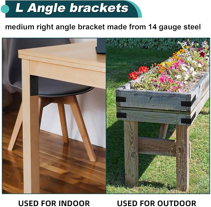 20Pcs Corner Braces, Right Angle Bracket | 2mm Steel Raised Garden Bed Corner - Image 5