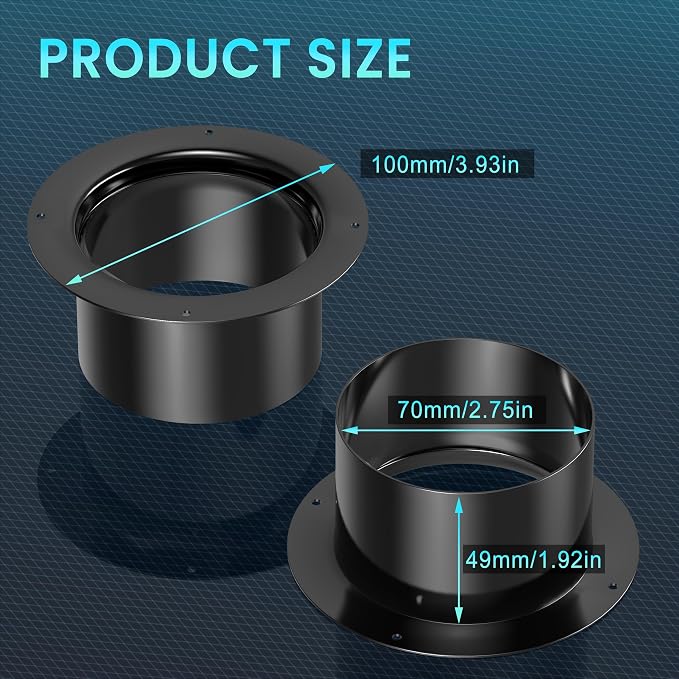 3 Inch Duct Connector, HG Power 75mm Plastic Straight Pipe Flange - Image 3