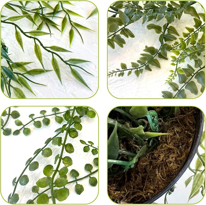 3 Packs 28" Fake Hanging Plants - Image 4