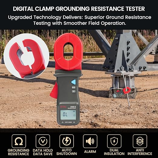 EITAI2000-S Gen2 Clamp Ground Earth Resistance Meter Tester, 0.01Ω-1000Ω - Image 3
