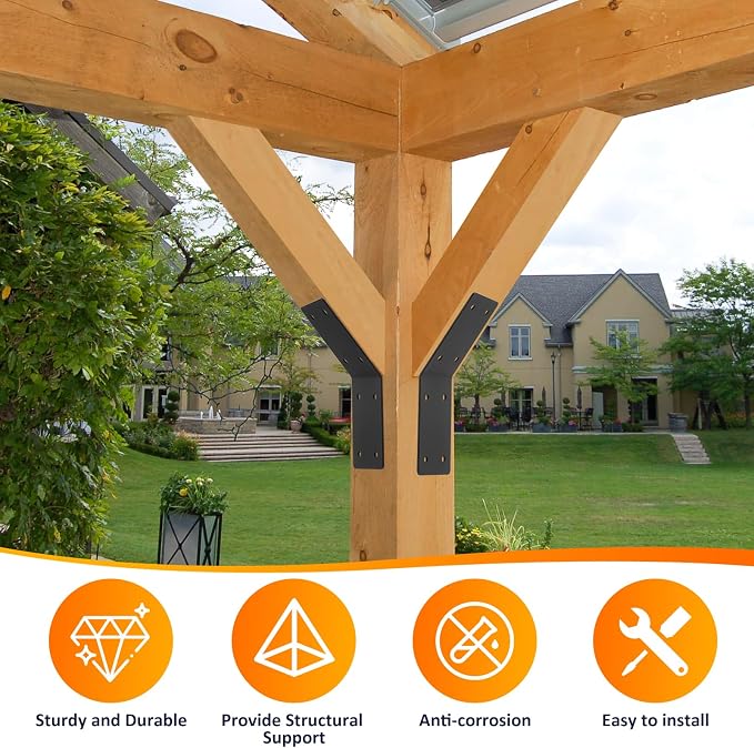 4 Pcs 5"x5"x3" 45 Degree Angle Brackets - Image 2