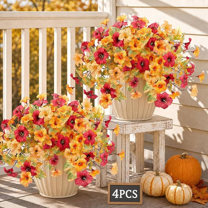 4PCS Extra Big Artificial Hanging Fall Flowers Fake Plants - Image 2