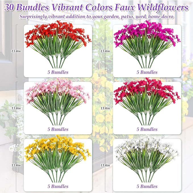 30 Bundles Realistic Artificial Flowers Bulk - Image 7