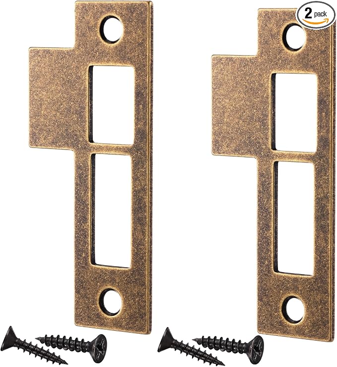 2pcs 3.5inch Antique Brass Door Strike Plate Latch by Otoolling