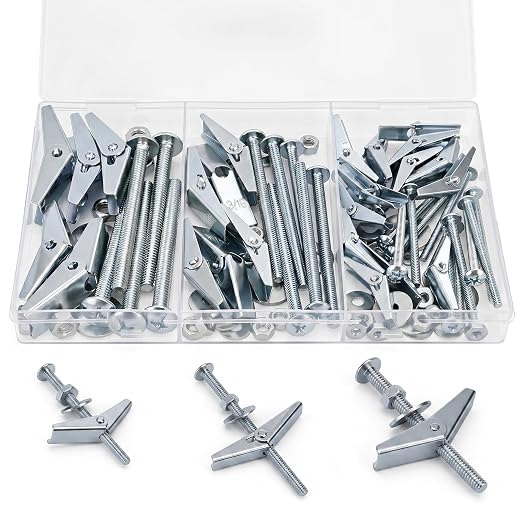 100Pcs 25sets 3 Sizes Hollow Wall Anchors Heavy Duty Butterfly Anchors by Vmuter