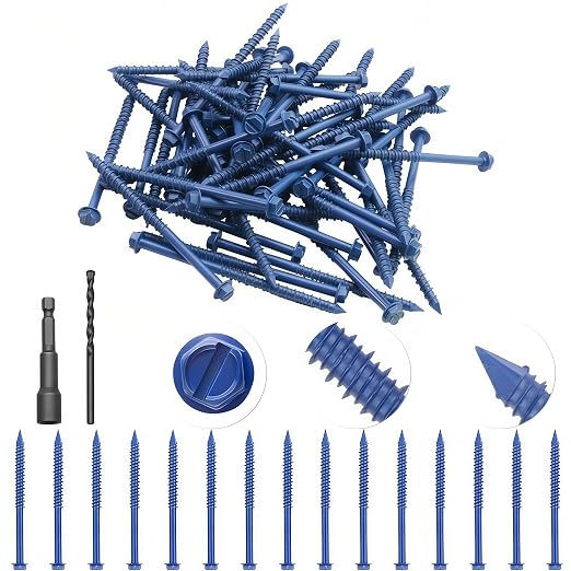 60Pcs 3/16" x 3-1/4" Concrete Screws by Unknown