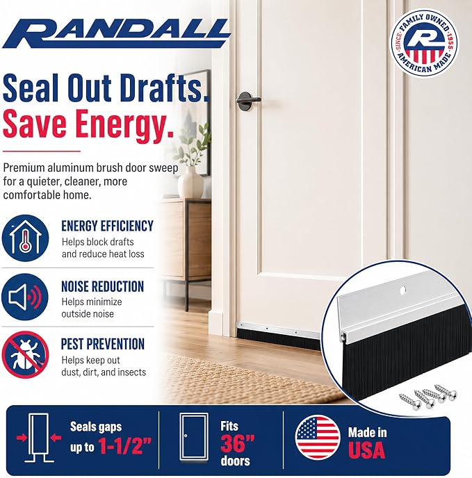 Aluminum Brush Door Sweep for Bottom of Door Exterior, 36 Inch, Metal Door - Image 6