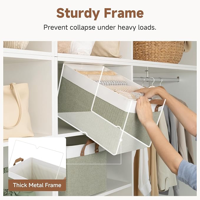 StorageWorks Closet Storage Bins, Extra Large, Metal Frame, Collapsible - Image 4