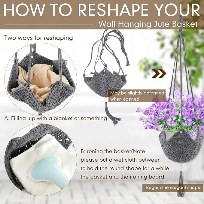 Shappy 1 Pack Boho Macrame Plant Hanger - Image 3