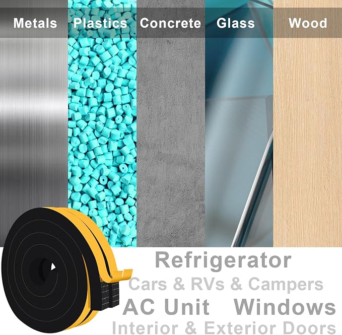 Thick Foam Tape, Door Gap Filler & Draft Stopper, Strong Adhesive | Fills wide - Image 7