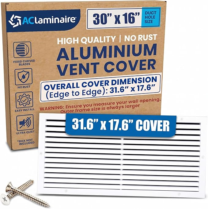 30x14 Aluminum Wall Ceiling Air Return Vent Cover HVAC Rustproof Grille by ACLAMINAIRE