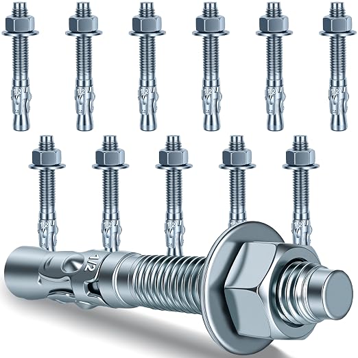 1/2 x 3-3/4 inch Wedge Anchors, Galvanized Concrete Anchors, Concrete Wall by Unknown