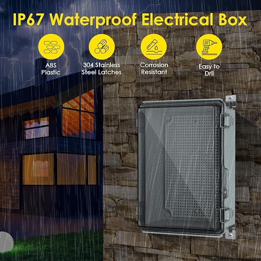 IP67 Outdoor Electrical Junction Box Waterproof 10.2''×6.3''×3.9'' | - Image 2