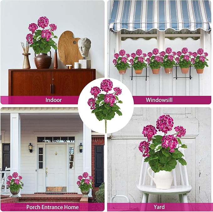 FOREST PRINCE 18" Artificial Geraniums - Image 3