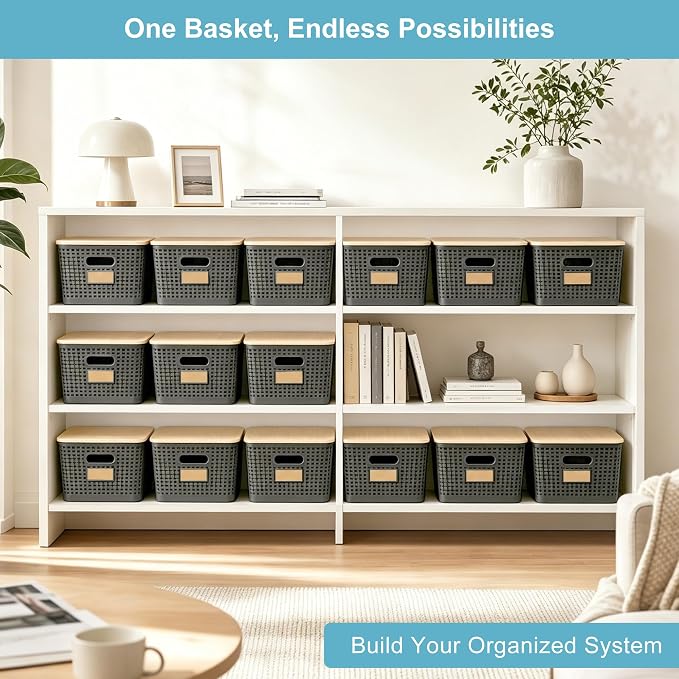 2 Pack Tall Plastic Storage Bins - Image 6