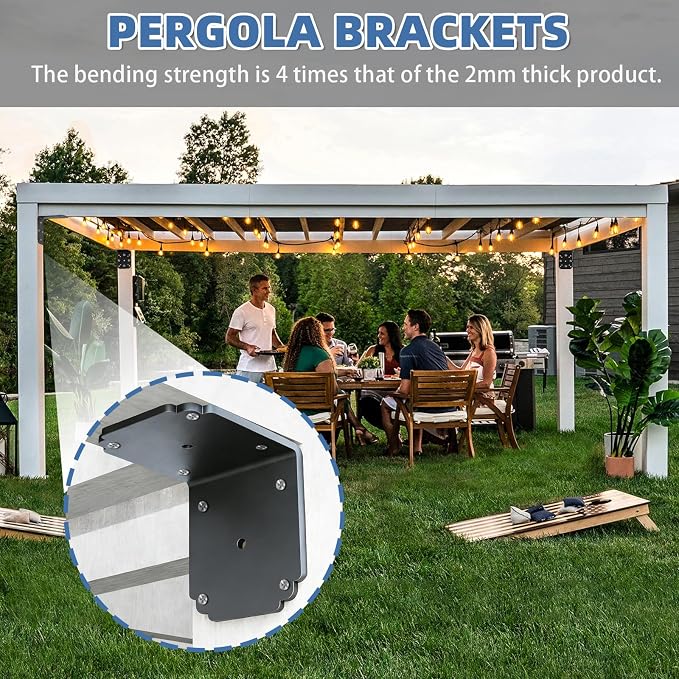 4"x4"x3.5" Heavy Duty L Bracket, 90 Degree Pergola Bracket - Image 2