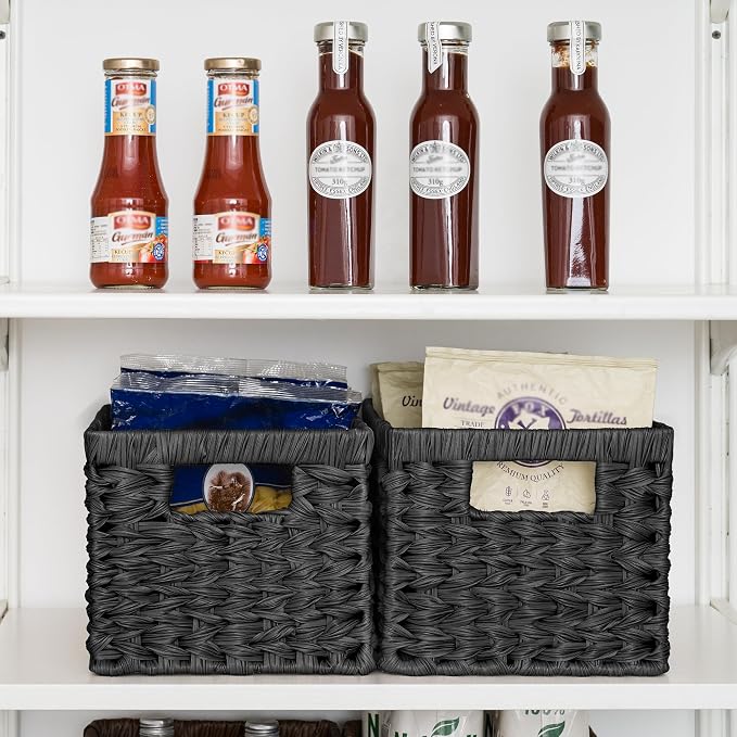 GRANNY SAYS Black Wicker Basket, Decorative Woven Baskets - Image 6