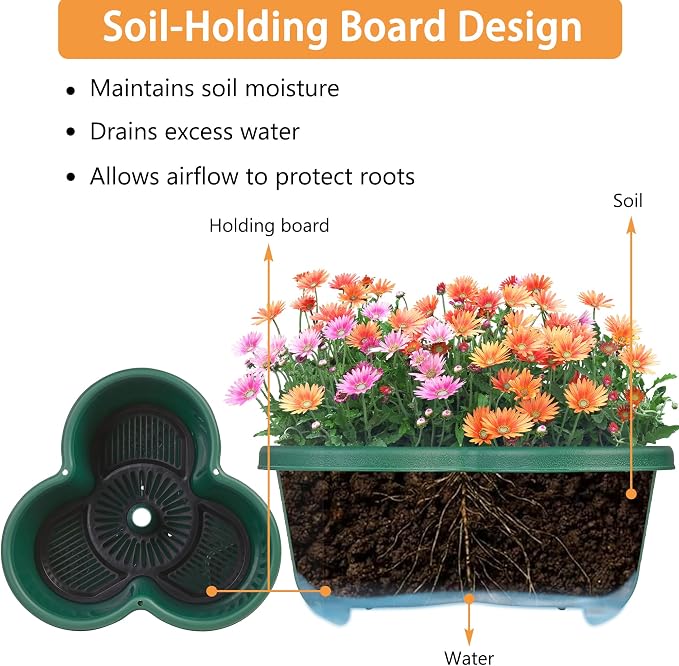 VECELO 7 Tier Vertical Garden Planter, Self Watering Stackable Planters - Image 5