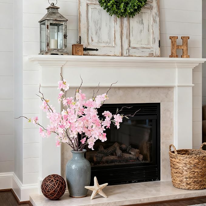 INXUGAO Artificial Cherry Blossom Branches Decor 12 PCS Fake Flowers Indoor | - Image 7