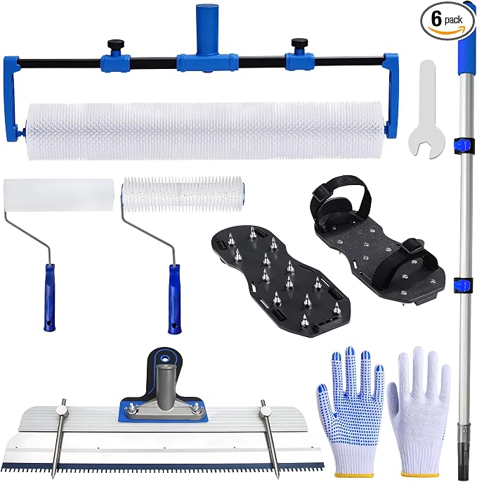18-Inch Self-Leveling Cement Tool Kit, Upgraded Spike Roller Set by BERXOL