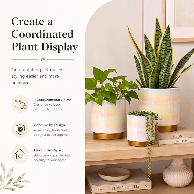 Gepege Ceramic Plant Pots for Indoor Plants, Planters - Image 3