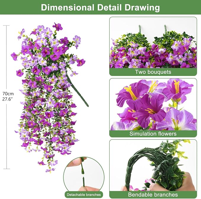 INQCMY Artificial Fake Flowers Plants - Image 2