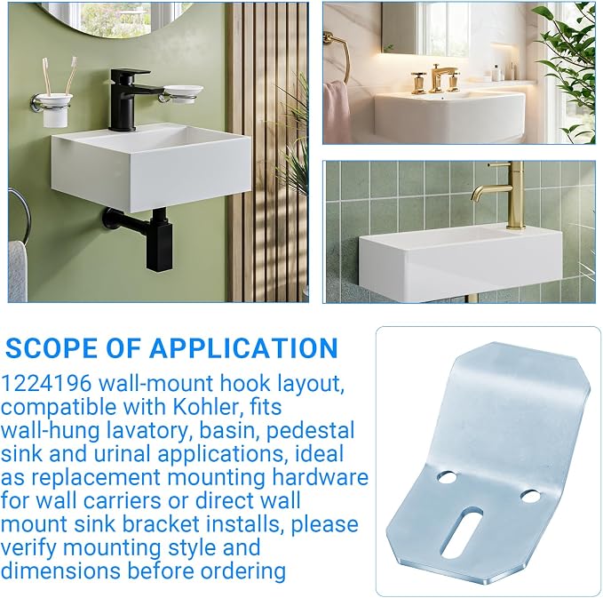 2Pcs 1224196 Sink Wall Mount Bracket Kit - Image 3