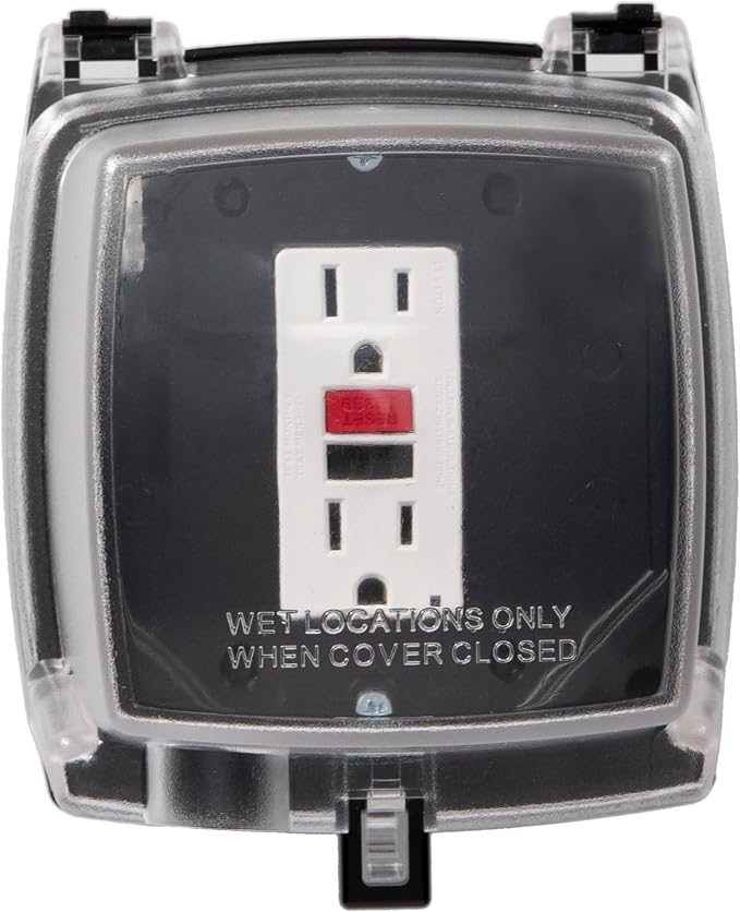 Intermatic WP1050 4-3/4" Deep Weatherproof Outlet Cover – Clear, GFCI & Round by Intermatic