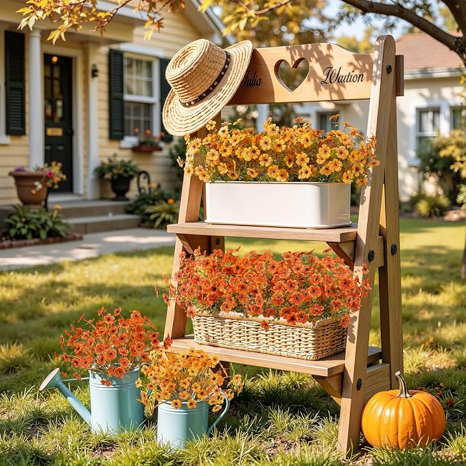 Alupssuc 24 Bundles Artificial Fall Flowers, UV Resistant Faux Mums Porch | - Image 4
