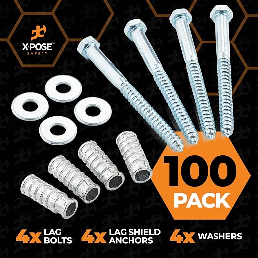 Concrete Anchors Set with 6" Lag Bolt, Lag Shield and Washer - Image 3