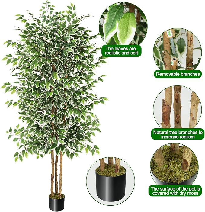 GTIDEA 7ft Large Ficus Artificial Tree - Image 4