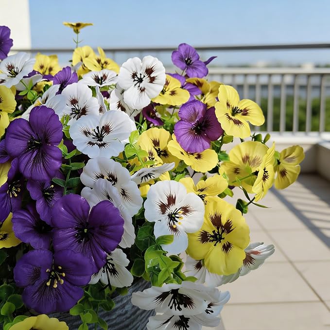 20 Pcs Artificial Fake Pansy Flowers - Image 4