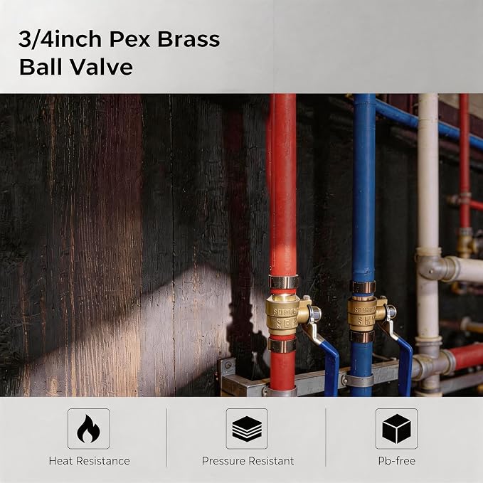 ‌VANCOCO 3/4" PEX Ball Valve 10-Pack - Image 2