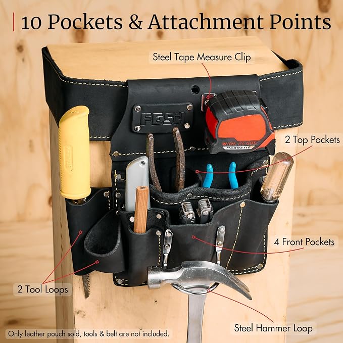 FESA Leather Drywaller's Tool Pouch - Image 4