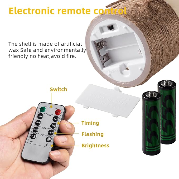AKU TONPA Flameless Candles Battery Operated Pillar Real Wax Electric LED - Image 7