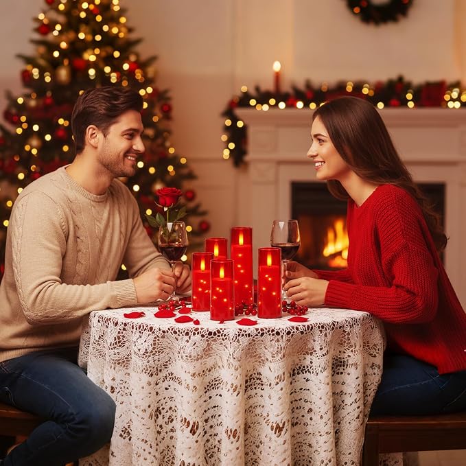 Raycare 9 Pcs Flameless Battery Operated Pillar Candles - Image 2