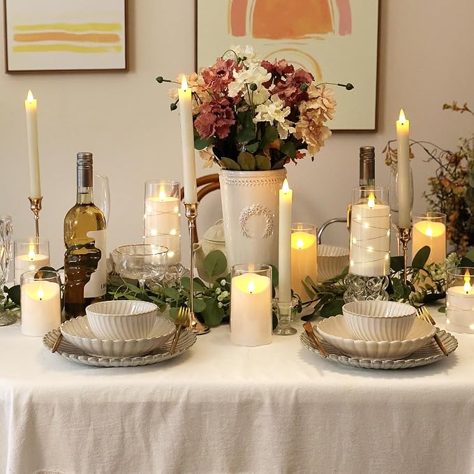 NURADA Flameless Candles with Remote Timer: 3D Wick Battery Operated Led Pillar - Image 4
