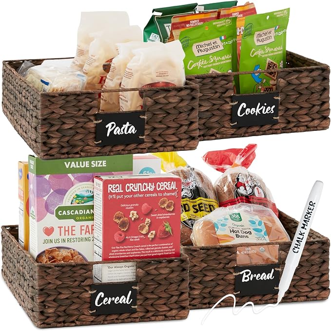 Best Choice Products Set of 4 16x12in Large Water Hyacinth Pantry Baskets by Unknown