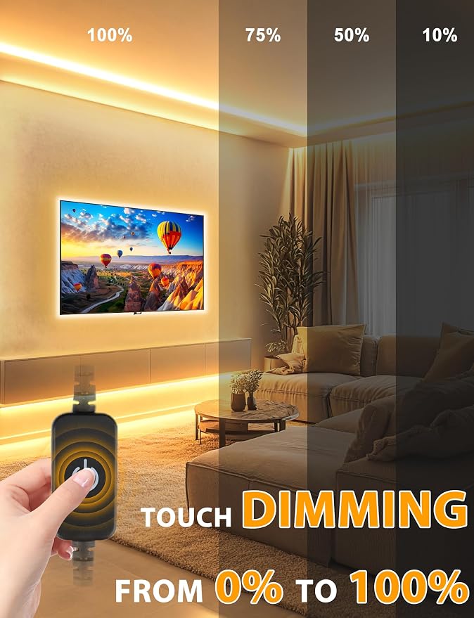 Lamomo LED Neon Lights, 32.8Ft Warm White Dimmable Led Rope Flex, 24V - Image 2