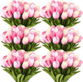 Janinka 45pcs Artificial Tulip Flowers Fake PU Tulips Faux Latex Bouquet Flower by Janinka